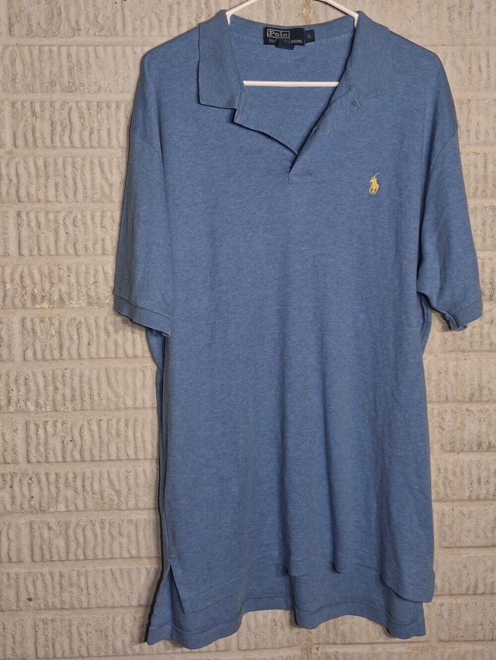 Polo by Ralph Lauren Heather Blue Short-Sleeve Polo with Yellow Pony Size Large